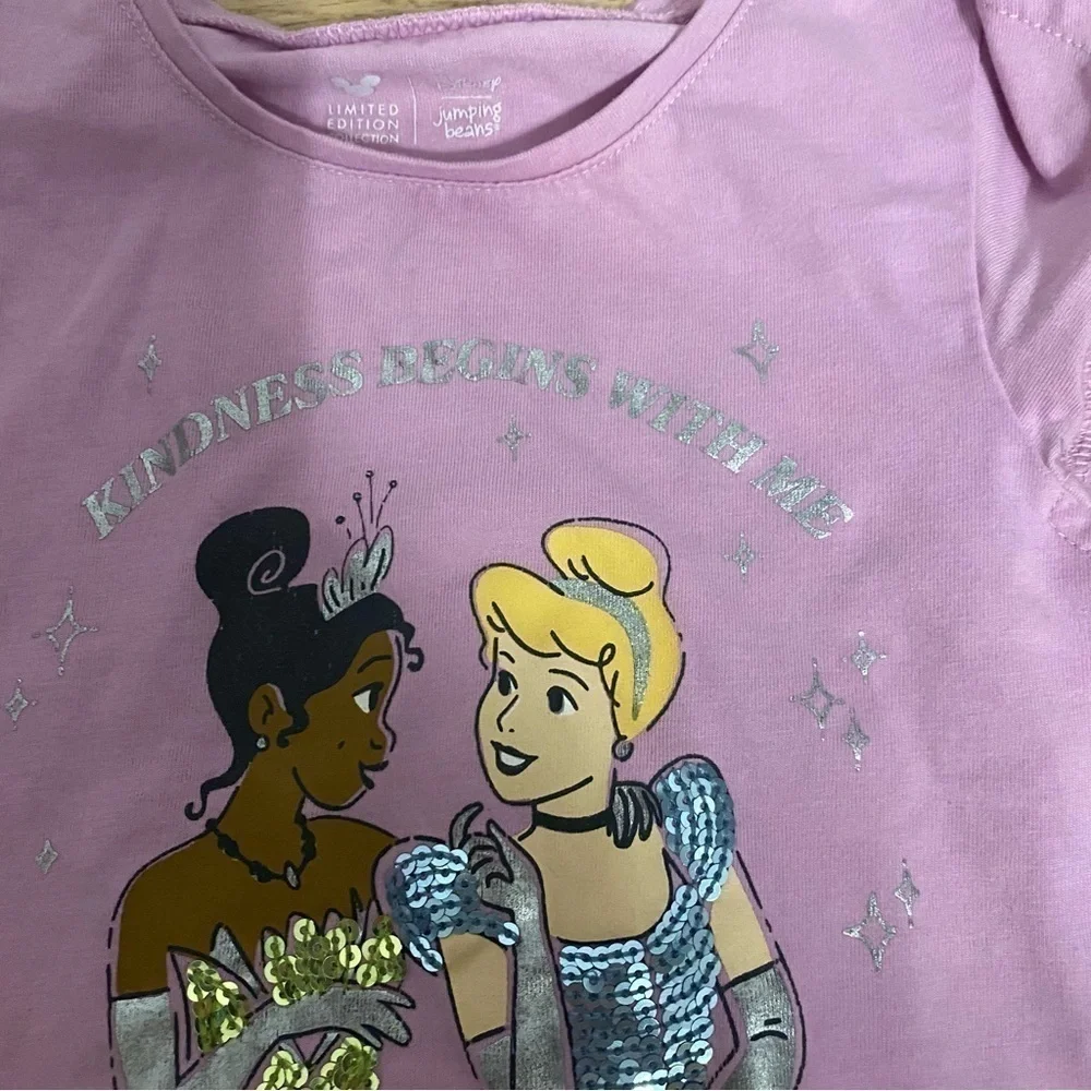 Disney Tiana Princess Shirt Dress Bundle Sz 5 Kids Girls Minnie Mouse Sequin